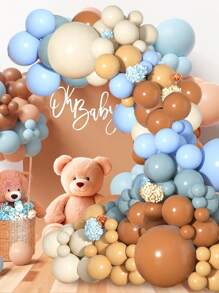 105 Chiếc Bộ Vòm Vòng Hoa Bóng Bay Màu Trắng Ngà Và Màu Xanh Ca Cao, Bóng Bay Confetti Cao Su Màu Hỗn Hợp, Trang Trí Nền Tiệc, Vật Dụng Trang Trí Tiệc Sinh Nhật Ngày Lễ, Trang Trí Tiệc Tiết Lộ Giới Tính - Nhiều màu - Xem 4
