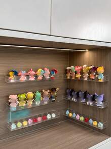 1pc Transparent Display Box, Wall Mounted Storage Shelf, Acrylic Free Punching Figurine, Doll, Collectibles Holder Fall Home Decor Room Decor