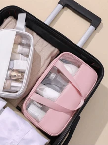 女士便携式旅行洗漱包女式透明防水化妆品收纳包返校书包旅行必需品旅行收纳包海滩暑假学校化妆包返校用品化妆品收纳包学校用品包收纳包房间用品 - 彩色 - 查看 5