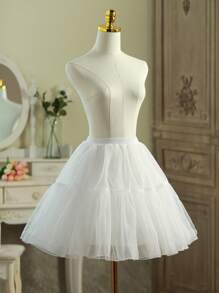 1 件百搭薄纱荷叶边腰吊带裙，适合女士新娘装、洛丽塔服装、日常穿着 - 柔软无骨衬裙女士秋季服装 - A - 查看 3