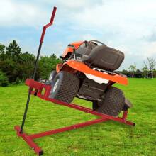 VA-Cerulean Elevador de Cortacésped para Tractor de Césped, Rojo, Dispositivo de Elevación de Plataforma de Elevación de 400 KG para Cortacéspedes de Montar Ayuda de Limpieza Universal, Dispositivo de Elevación para Tractor de Césped Dispositivo de Elevación Inclinación de 45° Ajustable - Rojo - Ver 5