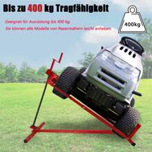 VA-Cerulean Elevador de Cortacésped para Tractor de Césped, Rojo, Dispositivo de Elevación de Plataforma de Elevación de 400 KG para Cortacéspedes de Montar Ayuda de Limpieza Universal, Dispositivo de Elevación para Tractor de Césped Dispositivo de Elevación Inclinación de 45° Ajustable - Rojo - Ver 2