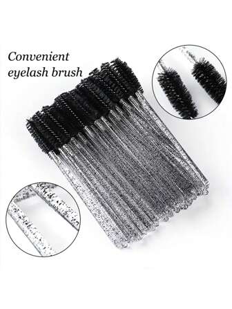 100 st/förpackning engångsögonfransborstar, ögonbrynsmascara-sminkkit, kristallfärgade ögonfransar och ögonbrynsborstar