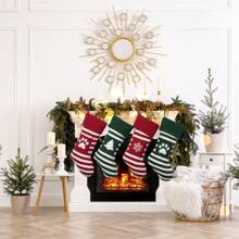 1PC Kerstkousen Gestreepte Gebreide Kerstsokken Kerstcadeau Snoepzak Kerstboom Open Haard Hangende Sok Wintervakantie Familiefeest Decoratieve Kous Ornamenten, Halloween, Halloween Decoratie - Veel kleurig - Bekijken 12
