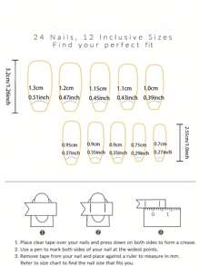 Bộ 24 móng tay giả Acrylic dài màu đen mờ phong cách múa ba lê, đầu móng tay thanh lịch cao cấp cho nữ và bé gái, kèm theo gel móng tay và dũa móng tay - Nhiều màu - Xem 7