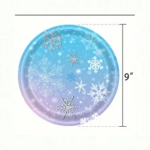 10pcs/20pcs Frozen Birthday Party Supplies Disposable Tableware Winter Snowflake Paper Plates Napkins For Christmas Winter Wonderland Frozen Party Decorations - Multicolor - View 10