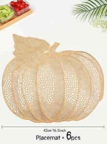 2-6 件金色空心南瓜餐垫，PVC 材料万圣节南瓜桌垫，可洗，易于清洁，擦拭干净，防滑，耐热，适用于房间装饰、餐桌装饰、家居装饰，适合节日、派对、生日、婚礼和宴会、万圣节装饰、家居装饰万圣节派对 - 彩色 - 查看 14
