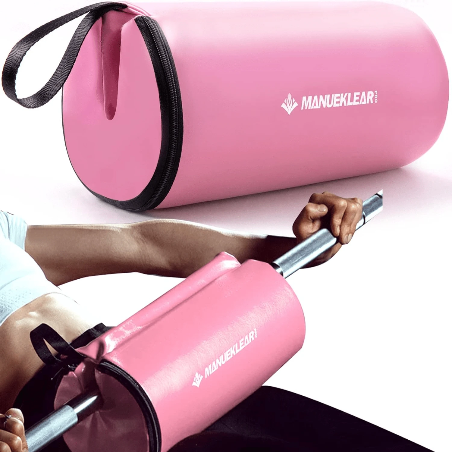 MANUEKLEAR Hip Thrust Pad For Barbell 3.5" Thick Leather Barbell Pad For Bench Press Weightlifting Powerlifting - Hồng - Xem 1