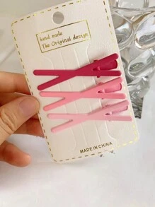 DIYPLUS 15个粉色发夹，心形和星星图案发卡，哑光渐变侧刘海夹，适合日常佩戴（可单独购买，单独购买时为3个/套），粉色配饰y2k爪夹发夹发卡，学习用品，粉色发夹，可爱配饰，发饰，情人节配饰