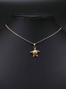 1 szt. Elegancki naszyjnik z żółwiem morskim ze stali nierdzewnej, biżuteria prezentowa w stylu Boho Beach