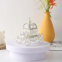 1pc Rhinestone Crystal Pumpkin Carriage Jewelry Box - Elegant Diamond Gift Collection And Jewelry Storage,Halloween, Desktop Decorations, Holiday Decorations - Multicolor - View 15