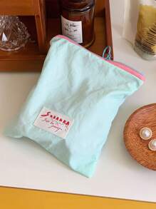 1 pieza Bolsa de maquillaje tipo macaron, bolsa portátil para el almacenamiento de compresas higiénicas, bolsa de almacenamiento, bolsa de cambio para decoración del hogar, viajes, almacenamiento, bolsa de maquillaje, estuche de cosméticos, organizador de viaje, organizador de maquillaje de gran capacidad, para lápiz de labios, pinceles, cuidado de la piel, teléfono móvil, monedas, artículos pequeños, para el hogar, regalo, vacaciones y festivales de Halloween y Navidad, de uso multifuncional, con estilo bohemio, para vacaciones en la playa, colección de baño, colección de dormitorio, de gran capacidad