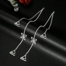 2pcs Elegant Minimalist Butterfly Body Chain, Chic Sexy Invisible Off-Shoulder Strap Jewelry, Adjustable Rhinestone Shoulder Chain Accessory