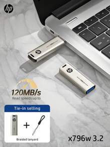 HP HP 256GB 128GB USB 3.2 Flash Drive,Metal Shell USB Drive, With Lanyard USB/Type-C Adapter