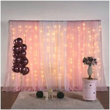 Voil Curtain Decoration Party Birthday Wedding 6MX2.50M - 粉色 - 查看 4