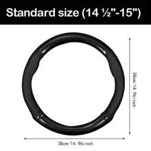 For Toyota Steering Wheel Cover, Premium Leather & Carbon Fiber Car Steering Wheel Cover , Non-Slip, Breathable, For Toyota Accessories - 黑色 - 查看 10