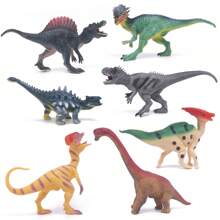 Figuras realistas grandes de dinosaurios jurásicos, colección de juguetes de dinosaurios de goma suave con pintura de colores - Tiranosaurio Rex, Braquiosaurio, Triceratops, Estegosaurio, Pterosaurio, decoración de escritorio en miniatura, regalos de Navidad para niños - Multicolor - Ver 1
