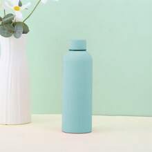 304 Stainless Steel Vacuum Insulated Bottle, Rubber Coated, Solid Color, 500ml/16.9oz, Student & Women's Water Bottle, Keeps Drinks Hot & Cold, Great Gift For Back To School Back To School