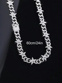 1件欧美时尚嘻哈风格星星手链项链，镶嵌水钻，街头配饰 - A - 查看 12