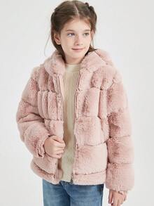 Tween Girls Casual Hooded Jacket With Pockets, Fashionable And Versatile For Fall/Winter