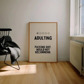 1件，文字墙画，现代简约海报，卧室帆布画，客厅装饰画，无框