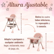 Silla Periquera para Bebé ajustable - Rosa - Ver 2
