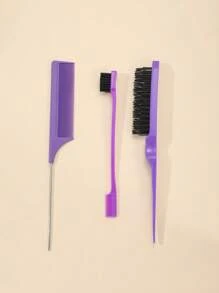 1 套 3 件套发型梳和刷子发刷 - 黑色 - 查看 18