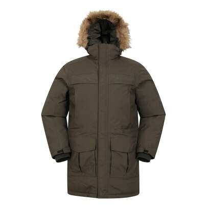 Mountain Warehouse Mens Antarctic Extreme Waterproof Down Jacket (Dark Khaki)