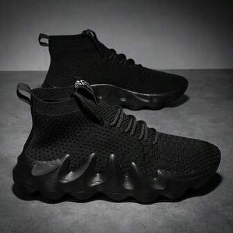 夏季新款男士运动鞋休闲网眼高帮大码运动鞋