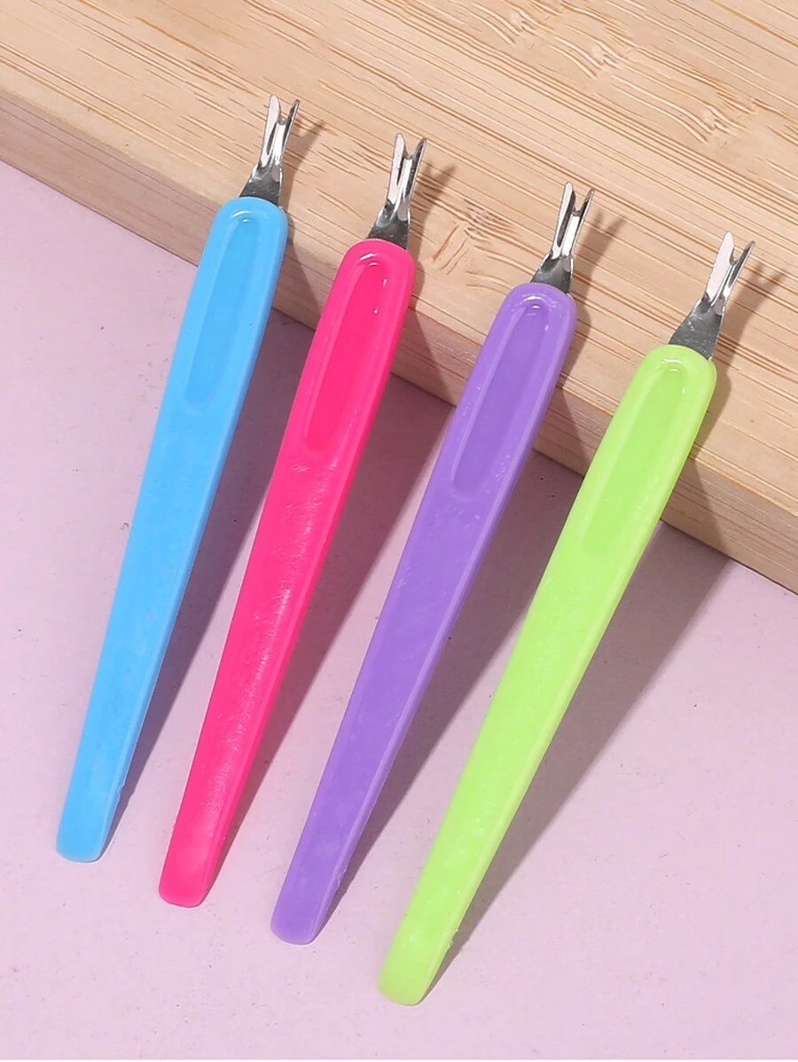 4 piezas de tenedores removedores de piel muerta de color caramelo, aptos para uso diario - Multicolor - Ver 1