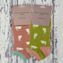 Miss Sparrow 2 Pack Ladies Novelty Animal Themed Bamboo Trainer Socks (Turtles) - Fast Shipping And Quick Delivery - Multicolor - View 3