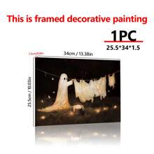 1 幅帆布挂画易于悬挂的鬼魂印刷品 | 墙壁艺术 | 鬼魂悬挂服装 | 有趣的复古印刷品 | 有趣的万圣节装饰 | 洗衣房艺术