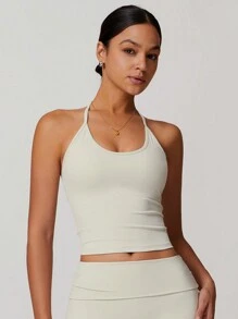 MASKERT Damen-Yogaanzug mit Cup-Cups und Leibchen, Sportweste mit hoher Elastizität, Weste-T-Shirt für den Heimweg zum bequemen Tragen