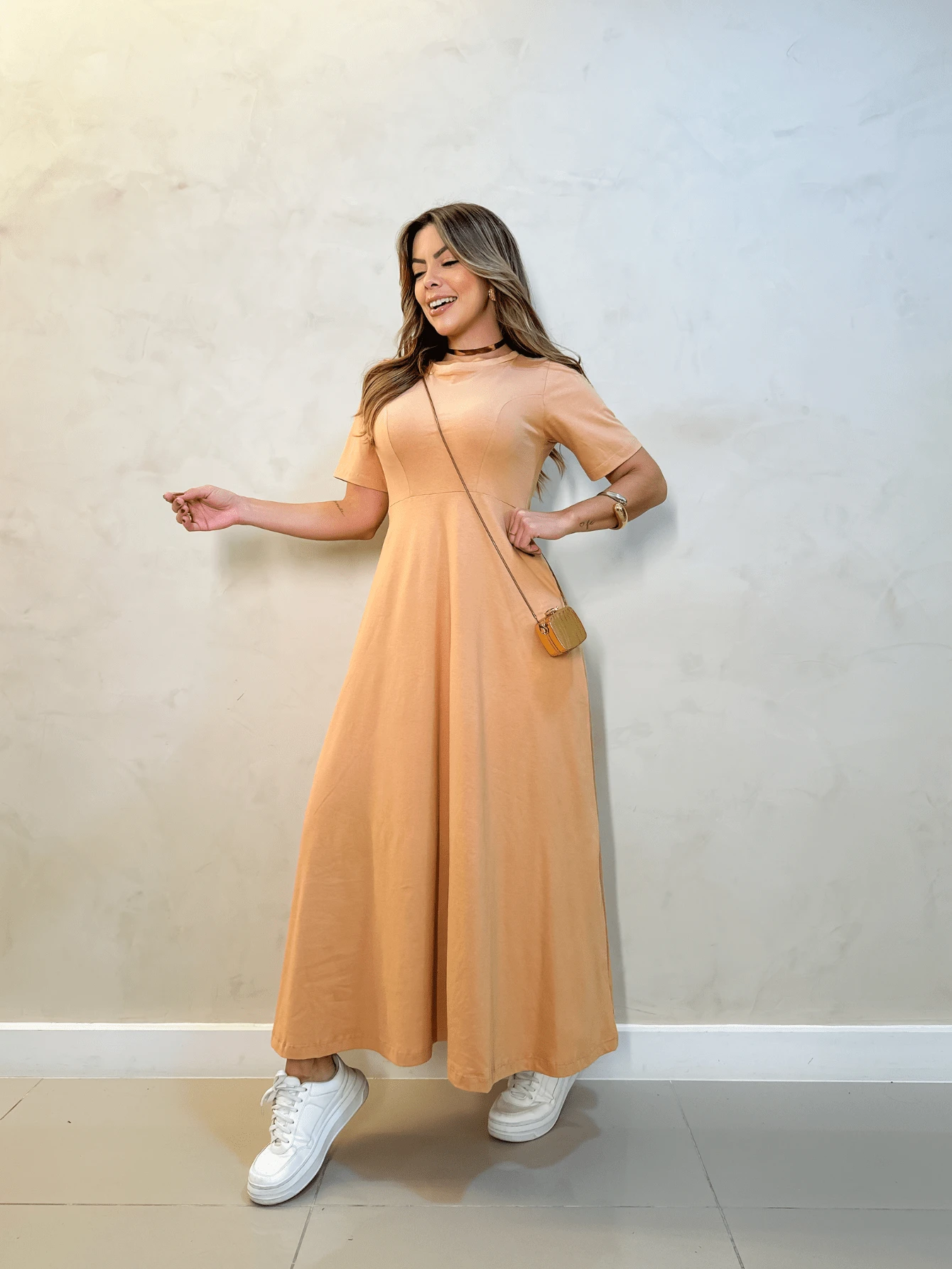 Women Short Dresses - 米色 - 查看 1