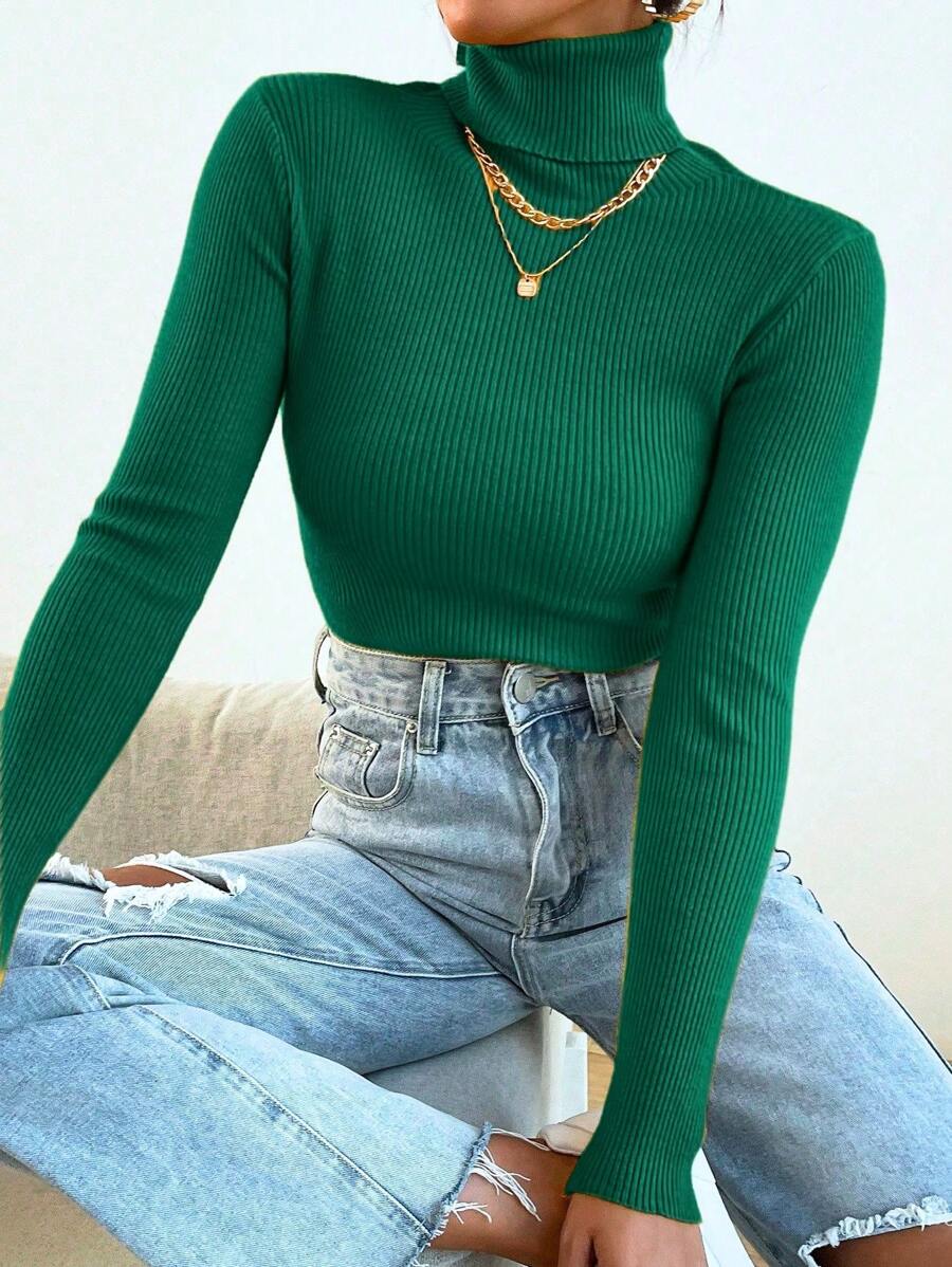 Women Sweaters - Army Green - View 1