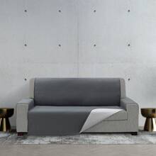 Ecommerc3 Housse de canapé 3 places 170 x 220 cm, extra douce au toucher, ajustement parfait – Housse de canapé 100 % fabriquée en Espagne. - Gris foncé - Voir 4