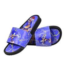 Children's Slide Slippers Men's Cartoon Boys Comfortable Lightweight Non-Slip + Glasses Watch Cap - Màu xanh lam - Xem 4