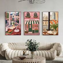 1 pièce Peinture sur canevas d'art de niche, peinture à l'huile pour la décoration de la maison, affiche vintage, peinture d'art de vie, décoration pour la salle de séjour, la chambre à coucher, la salle à manger, images artistiques esthétiques sans cadre