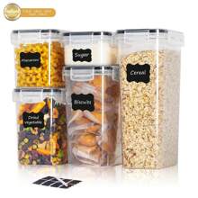 THELIFE 3/4/5/7/8/10/12/15/18/20/24/30/36pcs Airtight Food Storage Containers With Lids, Plastic Food Canisters With Lids Containers For Kitchen & Pantry Organization And Storage, Dry Food Canisters For Spaghetti Flour, Sugar And Cereal, Kitchen Supplies