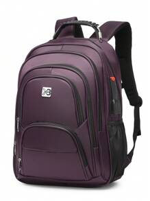 Executive Waterproof School Notebook Backpack Sturdy Reinforced Stitching Aux Usb Cable Headphone XIAOBANG - Morado - Ver 3