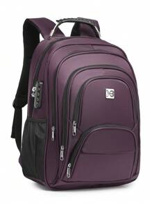Executive Waterproof School Notebook Backpack Sturdy Reinforced Stitching Aux Usb Cable Headphone XIAOBANG - Morado - Ver 4