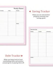 1 pieza Planificador semanal sin fecha tamaño A4, organizador de escritorio, lista de tareas pendientes, seguimiento de hábitos, adecuado para estudiantes y profesores - Rosa - Ver 6