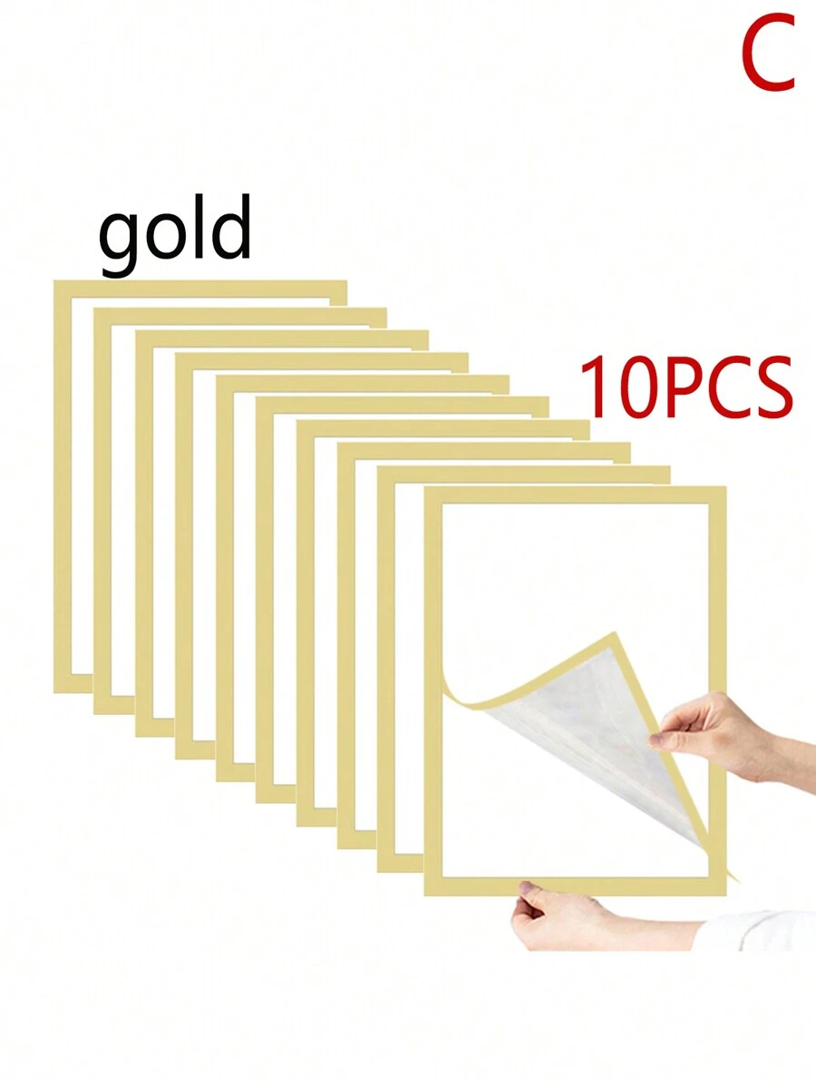10pcs/5pcs A4 Magnetic Plastic Photo Frames - Black - View 1