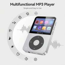 64GB MP3 Player With Bluetooth, 2.3'' Horizontal Screen Classic Multifunctional Music Player With Speaker, FM Radio - Silver - View 2