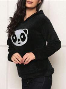 Cold Blouse Moletom Plush Pelinho Panda - Black - View 3