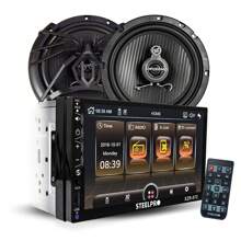 Autoestéreo pantalla 7" led 2 din   Steelpro Bluetooth + Bocinas 6.5 Soundstream - Negro - Ver 1