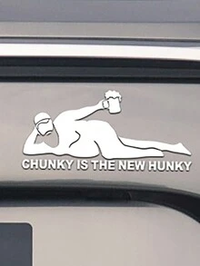 1 Pc Chunky Is The New Hunky Funny Car Decal Sticker Car Window Sticker Christmas Car Rear Window Sticker Santa Claus Car Vinyl Sticker - one-size - View 7