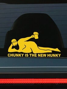 1 Pc Chunky Is The New Hunky Funny Car Decal Sticker Car Window Sticker Christmas Car Rear Window Sticker Santa Claus Car Vinyl Sticker - one-size - View 8