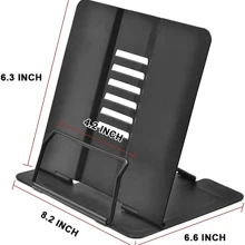 Bookshelf Document Rack Heavy Duty Metal Reading Rack With Book Magazine Menu IPad Music Speech 5 Adjustable Positions (Black) - Multicolor - View 6