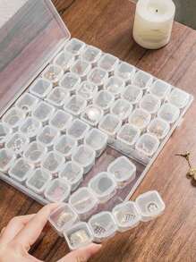 1 件装多功能透明收纳盒，带 56/28 个可拆卸隔层，独立隔层用于存放珠宝配件、小物件，采用可堆叠设计和透明盖子，非常适合整理钻石工具 - 彩色 - 查看 8